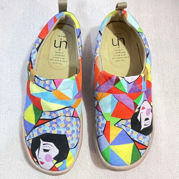 Almost NEW! Genuine UIN Slip-on shoes "Rainbow girl" Size 37 (6.5 US) - Picture 6 of 10